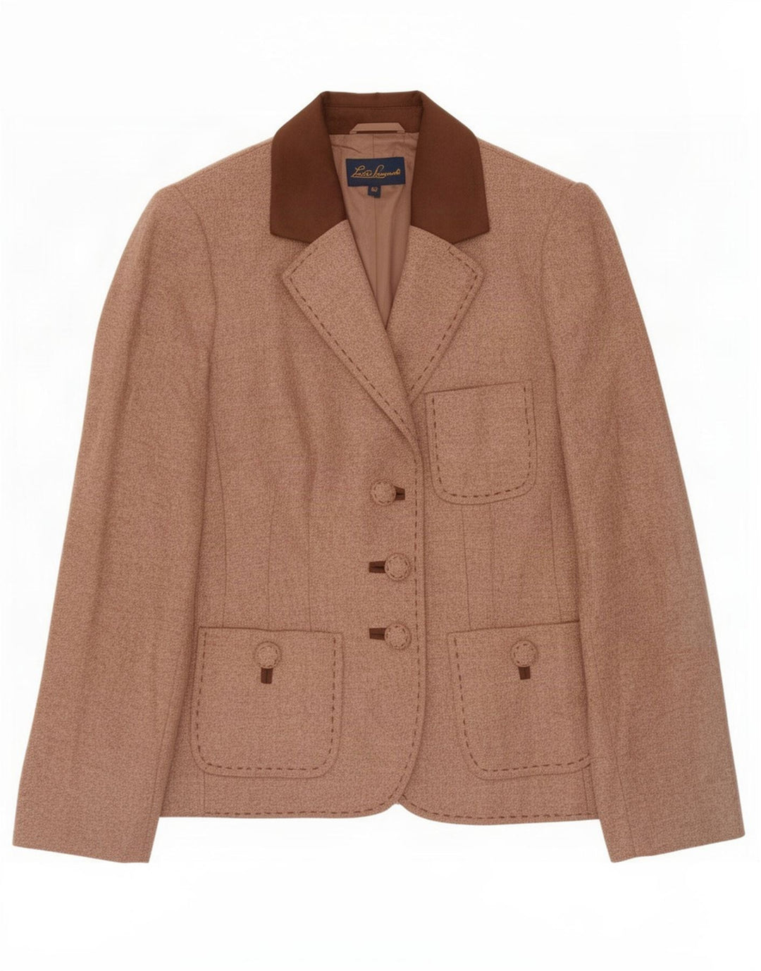Giacca Blazer a 3 Bottoni da Donna Luisa Spagnoli IT 42 Lana Marrone Medio