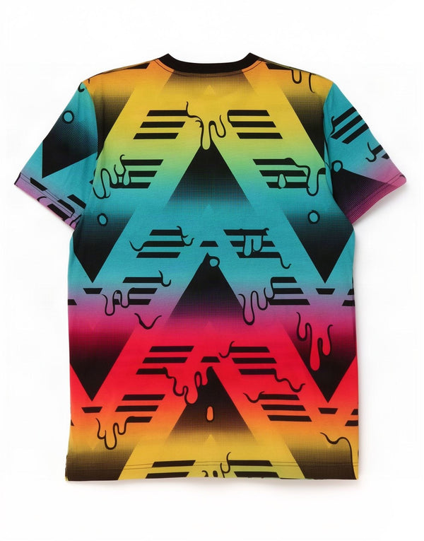 T-shirt grafica da uomo Adidas Top in poliestere multicolore medio