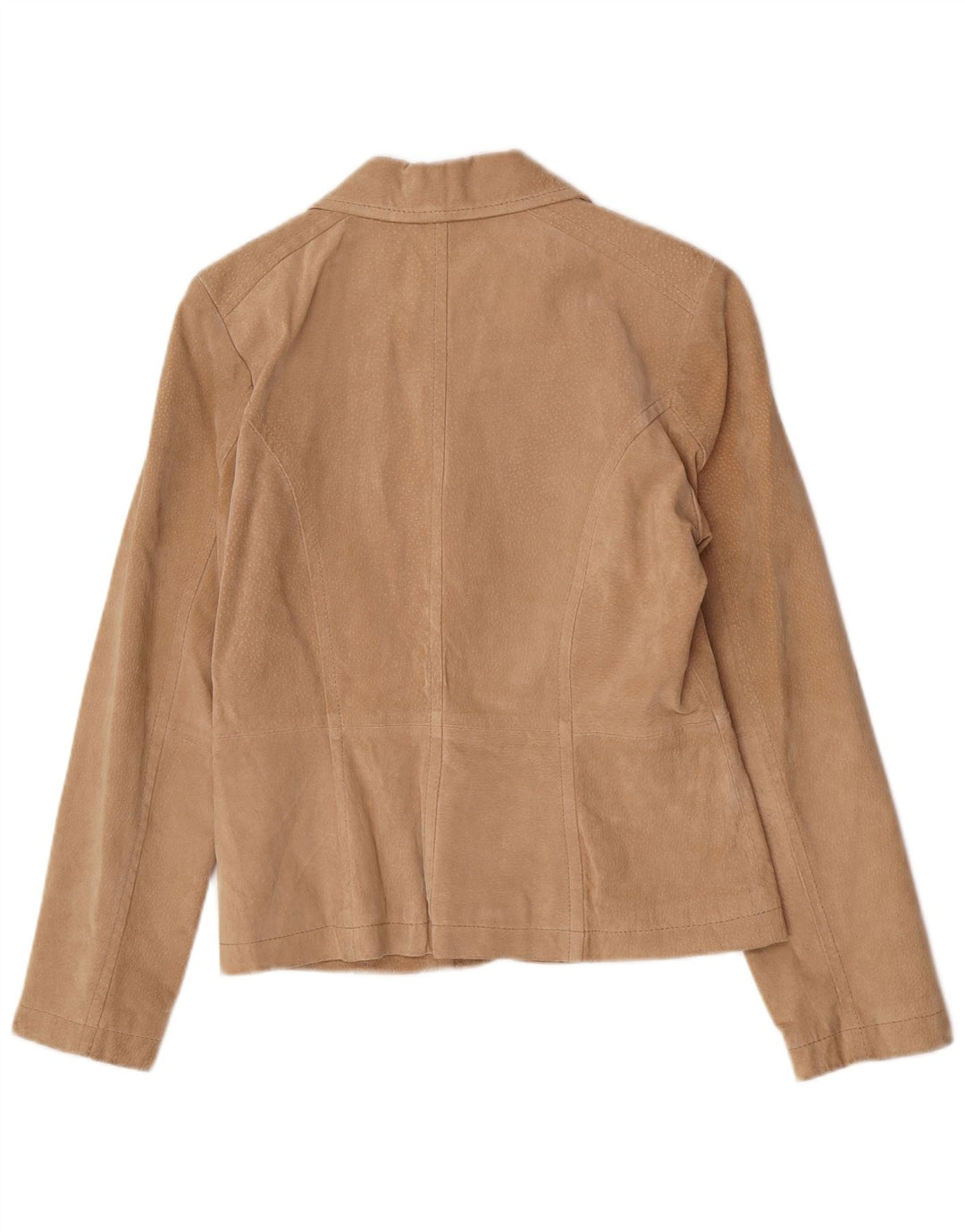 Giacca blazer in pelle scamosciata a 2 bottoni da donna Vivien Caron EU 36 piccola in pelle beige