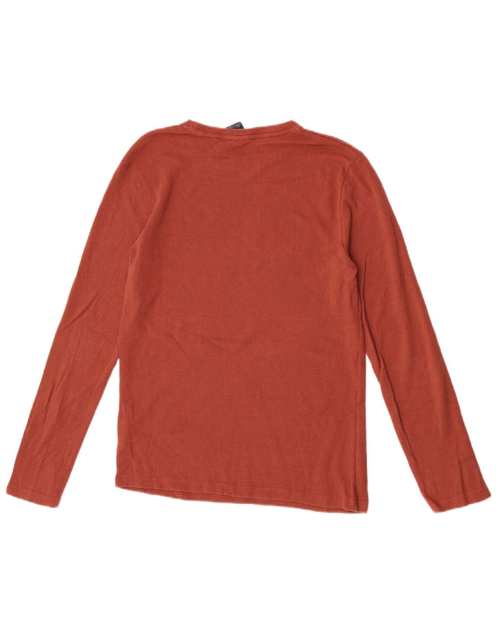 CHAMPION Top grafico da uomo a maniche lunghe in cotone marrone grande