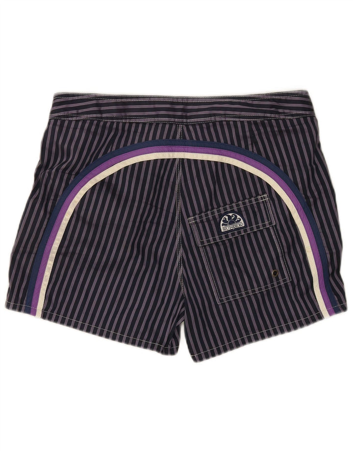 Pantaloncini da bagno da uomo Sundek medio poliestere gessato blu navy