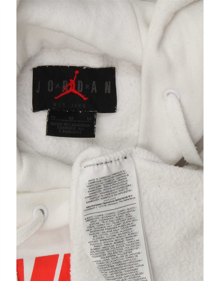 Felpa con cappuccio grafica Jordan da uomo in cotone bianco medio