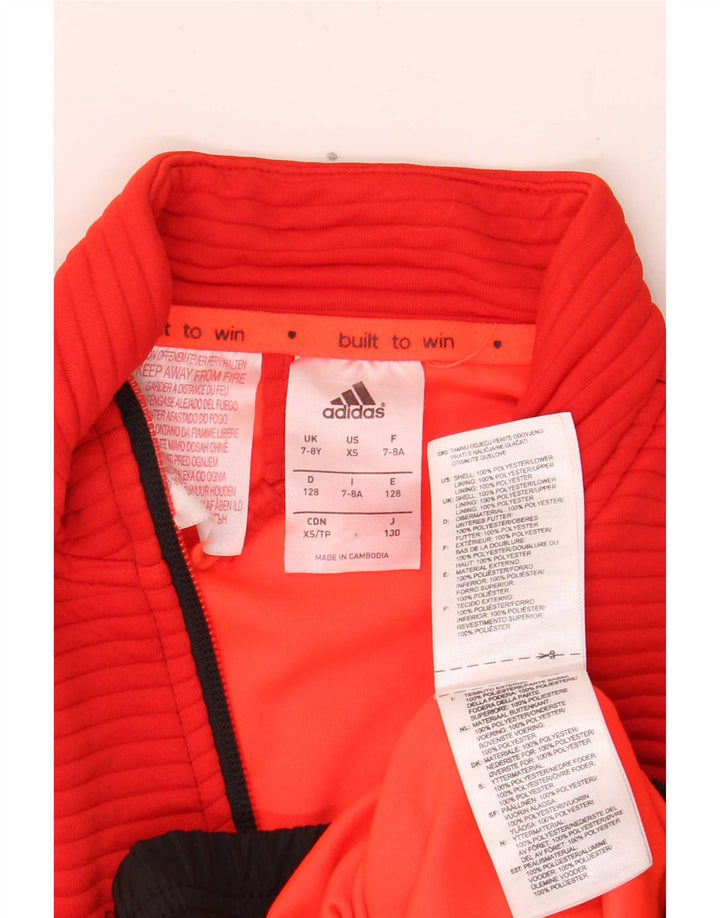 Giacca da ginnastica Adidas da ragazzo MESSI Graphic Top Jacket 7-8 anni Rosso Colourblock