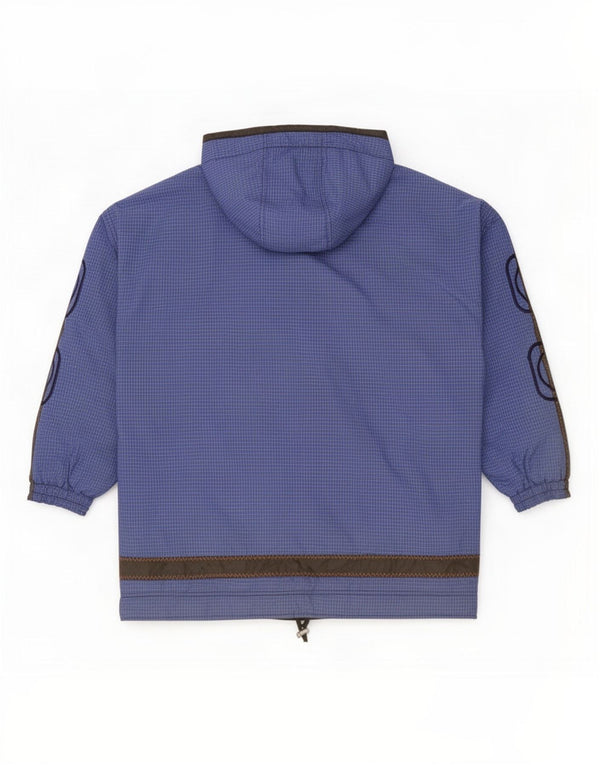 Giacca anorak con cappuccio grafico da uomo Tokka Tribe UK 42 XL blu navy a quadri