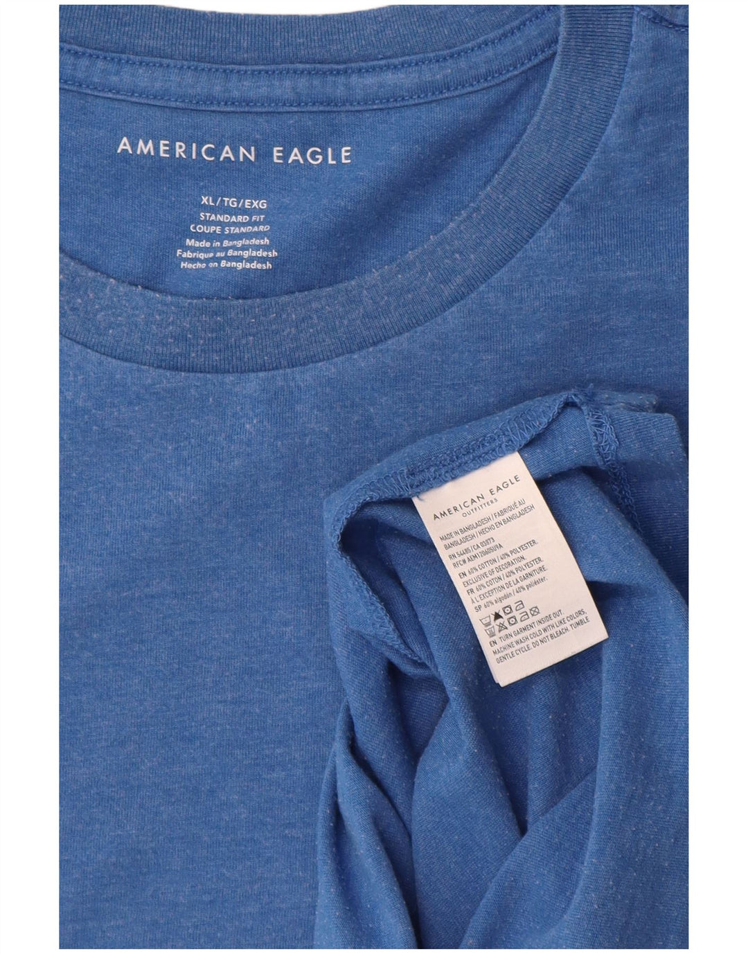 T-shirt da uomo vestibilità standard American Eagle Top XL in cotone blu