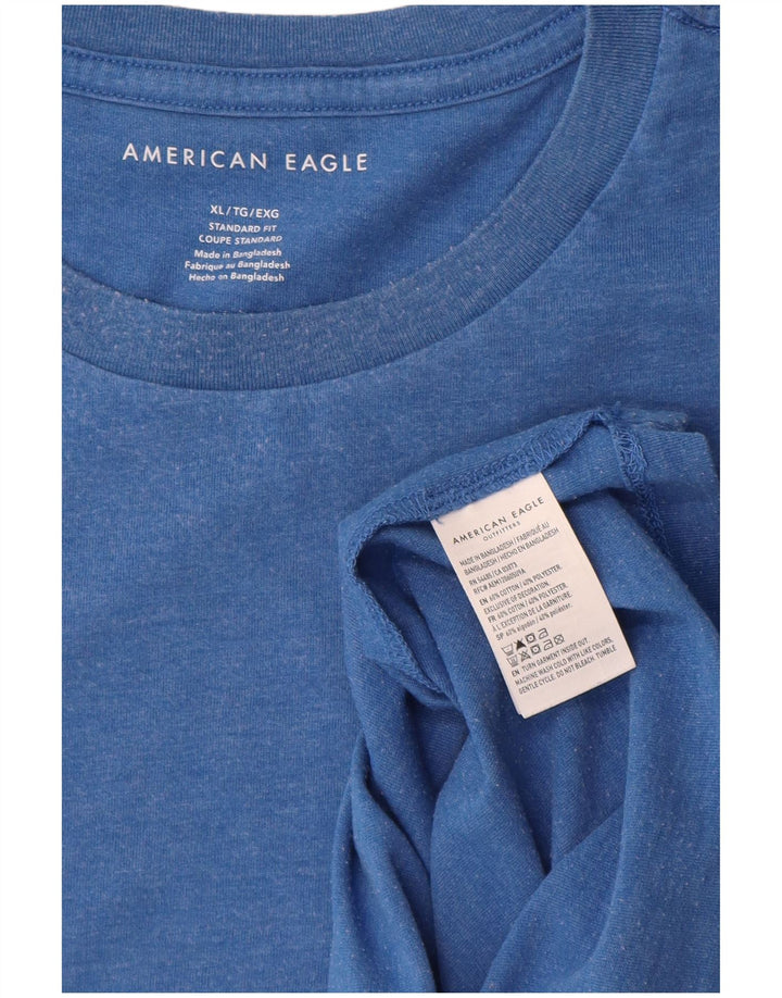 T-shirt da uomo vestibilità standard American Eagle Top XL in cotone blu