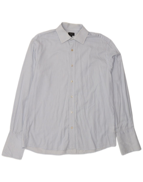 JAEGER Mens Tailored Formal Shirt Size 16 1/2 Large Blue Pinstripe Cotton