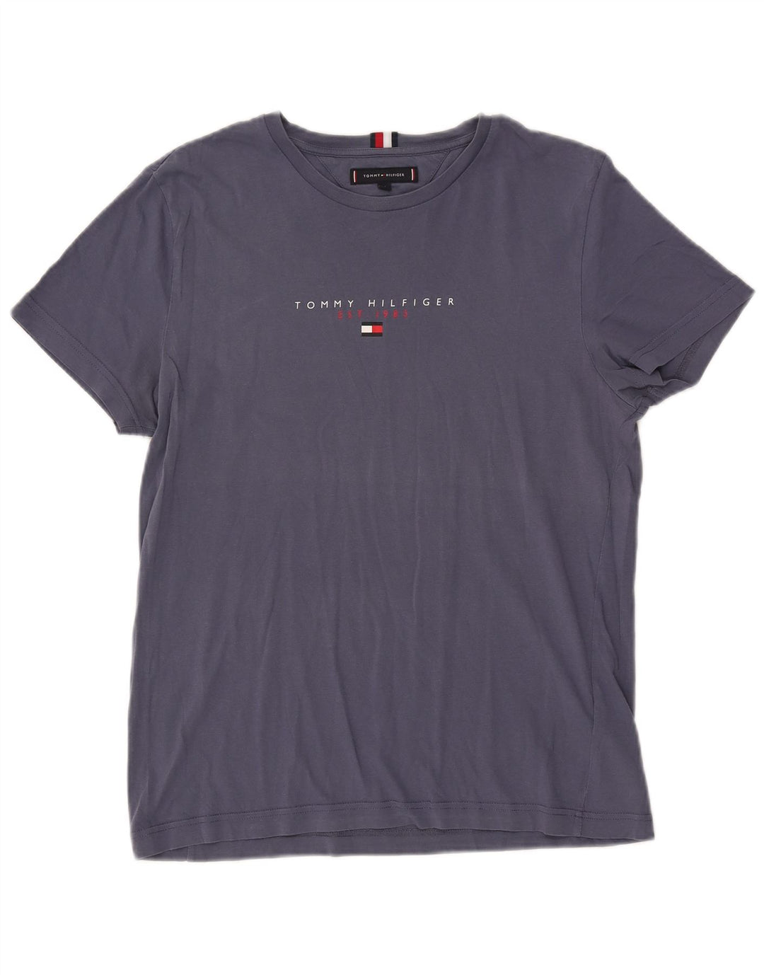T-shirt grafica da uomo Tommy Hilfiger Top in cotone blu navy medio