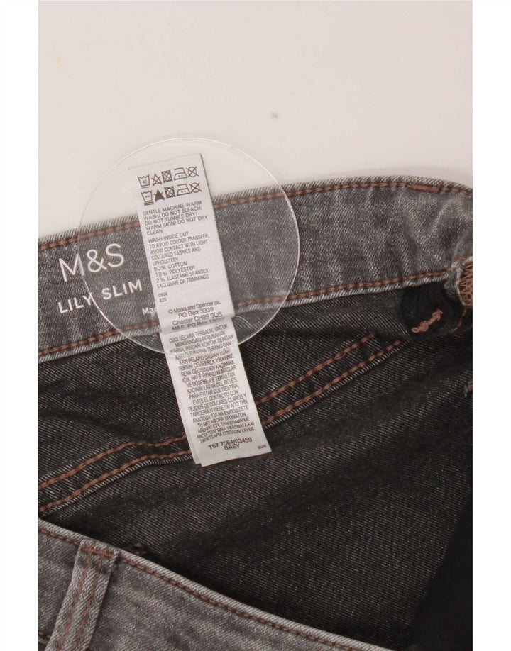 Jeans Marks & Spencer da donna Lily Slim UK 12 medio W30 L29 cotone grigio