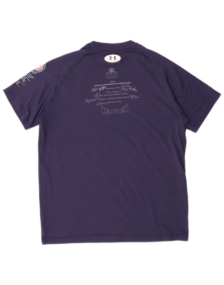 UNDER ARMOUR T-shirt grafica ampia da uomo Top piccolo in poliestere blu navy