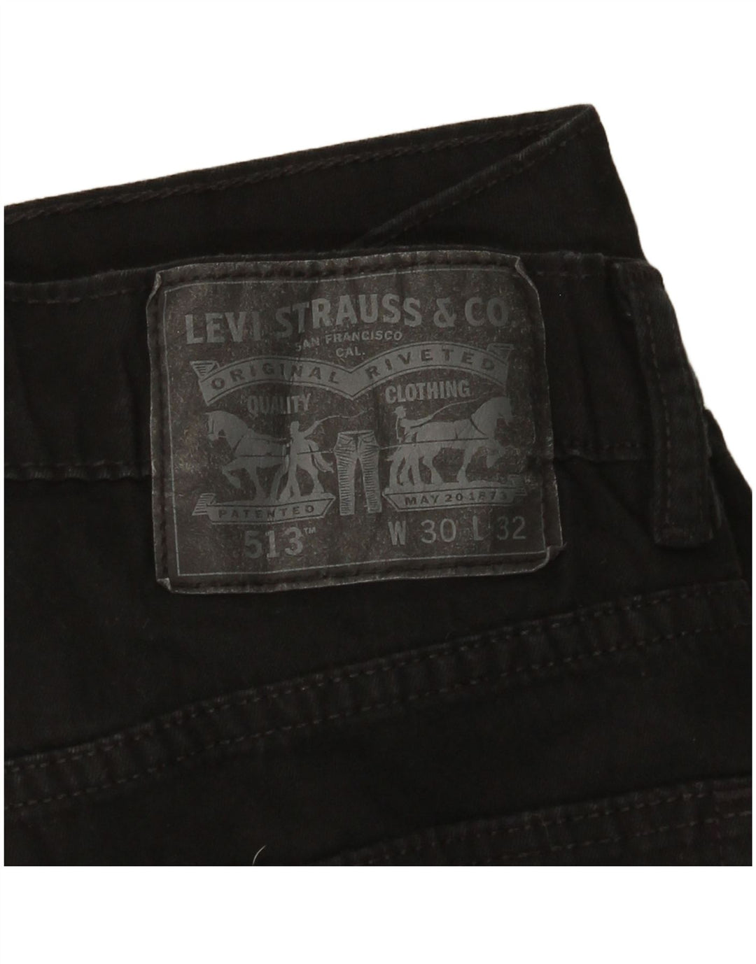 Jeans dritti slim 513 da donna Levi's W30 L32 cotone nero