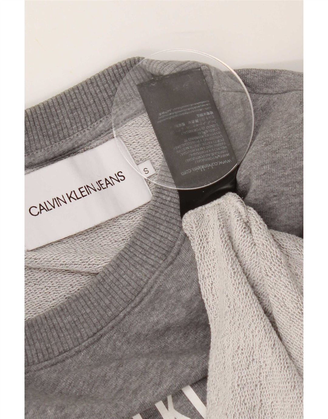 Calvin Klein Jeans Felpa grafica da uomo Maglione piccolo cotone grigio