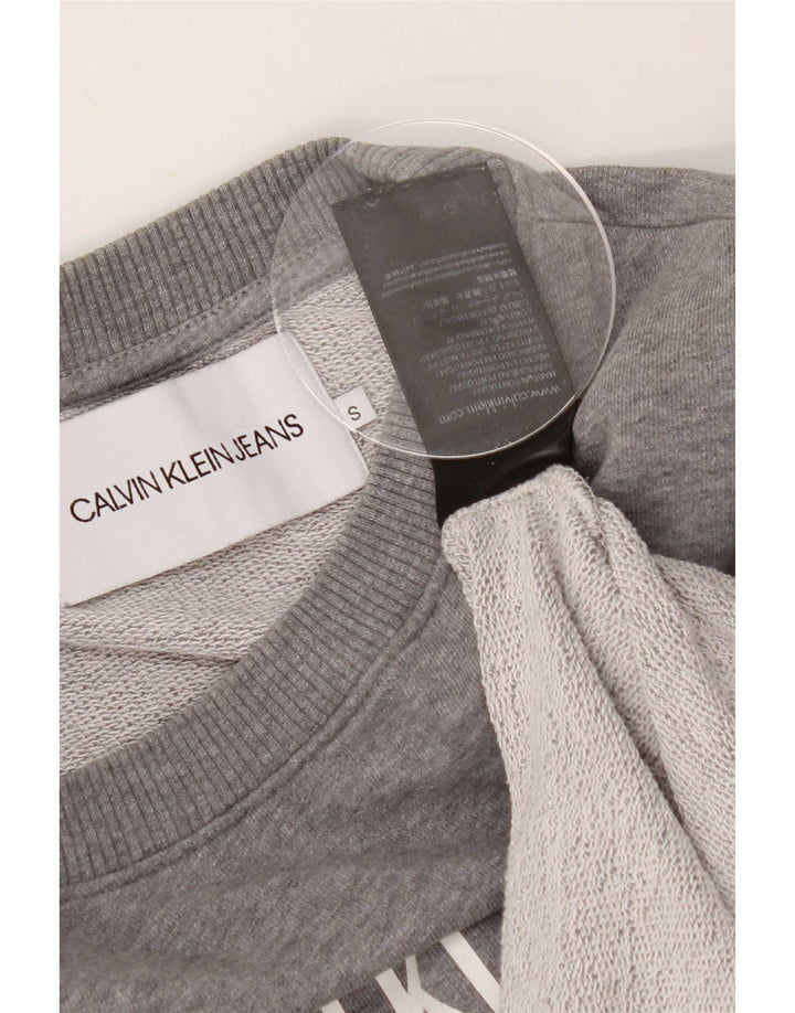 Calvin Klein Jeans Felpa grafica da uomo Maglione piccolo cotone grigio