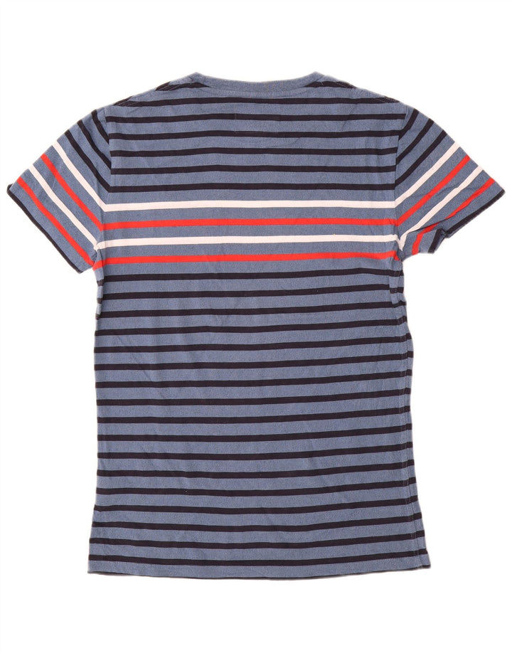 T-shirt da uomo Superdry Top in cotone a righe blu navy medio