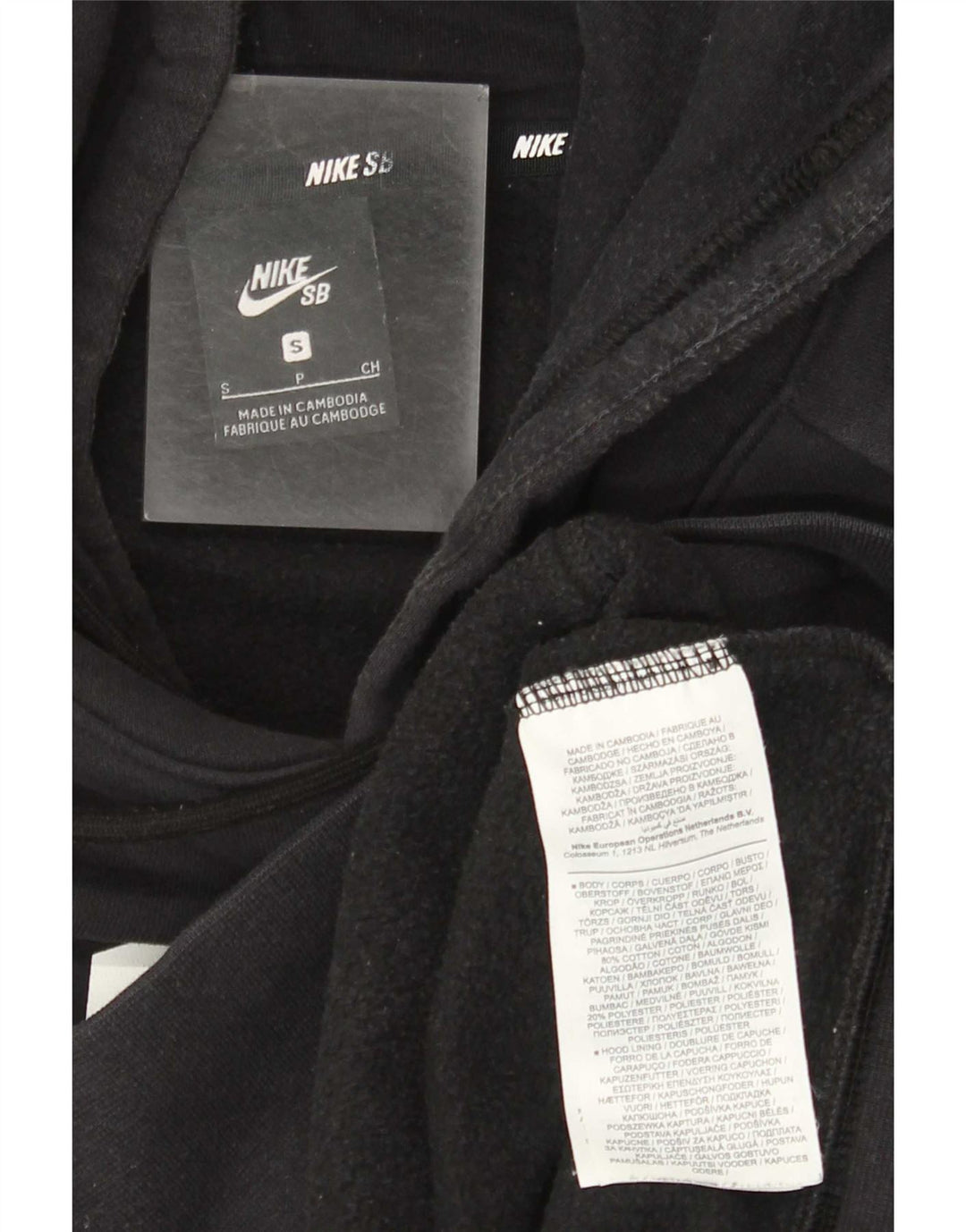 Felpa con cappuccio grafica Nike da uomo piccola in cotone nero