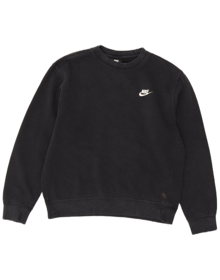 NIKE Felpa da Uomo Maglione Medio Nero in Cotone