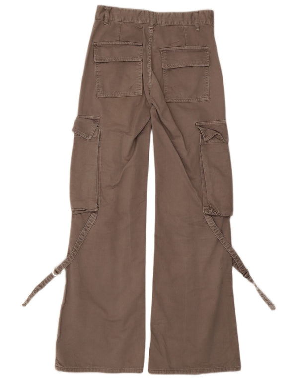 Pantaloni cargo a gamba larga da donna Zara EU 32 2XS W22 L31 Cotone grigio