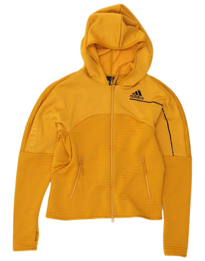 Maglione con cappuccio e zip da donna ADIDAS UK 12/14 Giallo medio