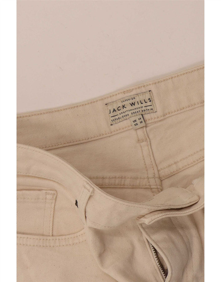 Pantaloncini di jeans da donna Jack Wills UK 14 Large W32 bianco sporco