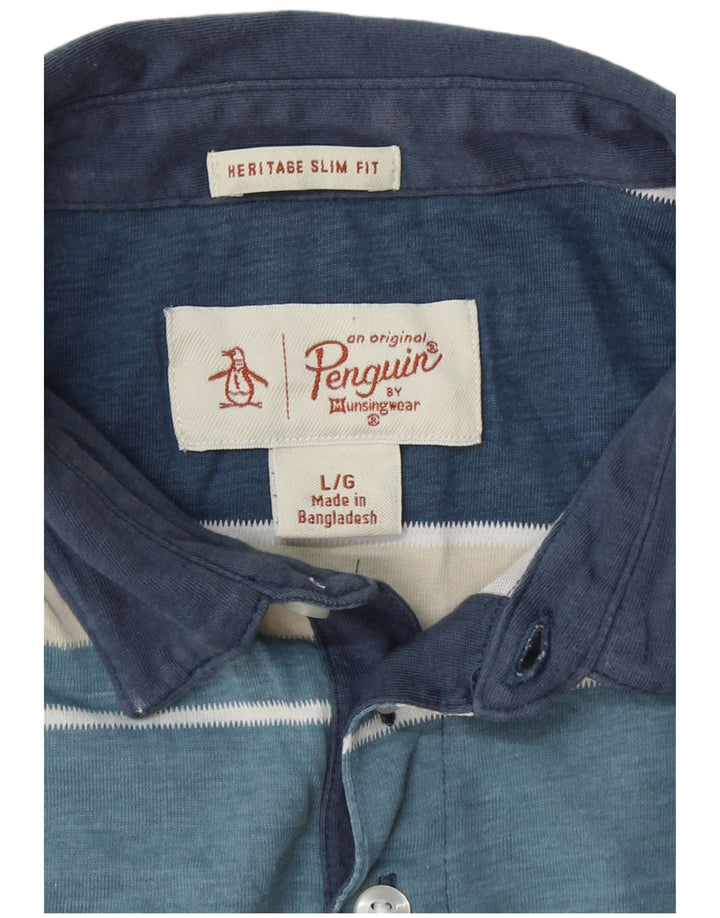 Polo da uomo slim fit PENGUIN Heritage, grande, colore blu