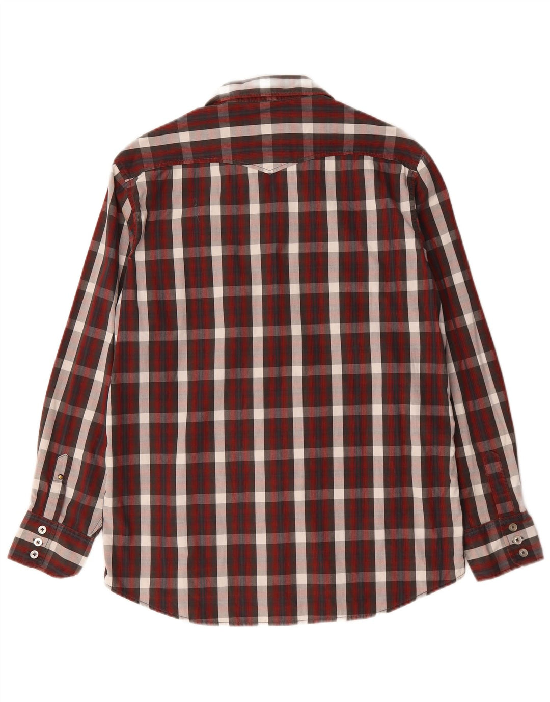 Camicia da uomo Jack & Jones grande in cotone a quadri bordeaux
