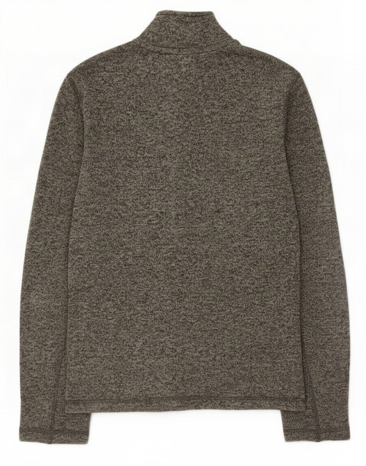 Felpa da uomo con collo con zip Eddie Bauer, poliestere chiazzato grigio medio