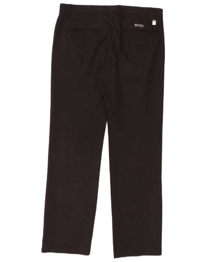 Pantaloni chino slim fit da uomo Hugo Boss IT 48 medio W34 L32 poliestere nero