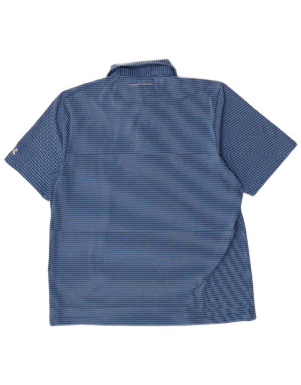 Polo Under Armour da uomo Heat Gear XL blu poliestere gessato