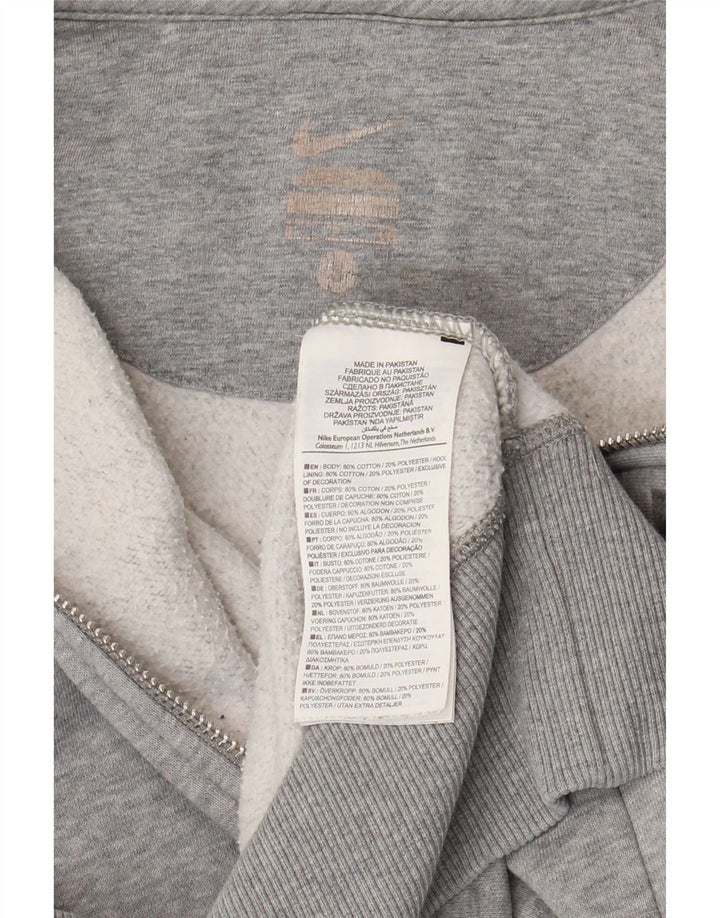 Felpa con cappuccio e zip grafica Nike da uomo piccola in cotone grigio