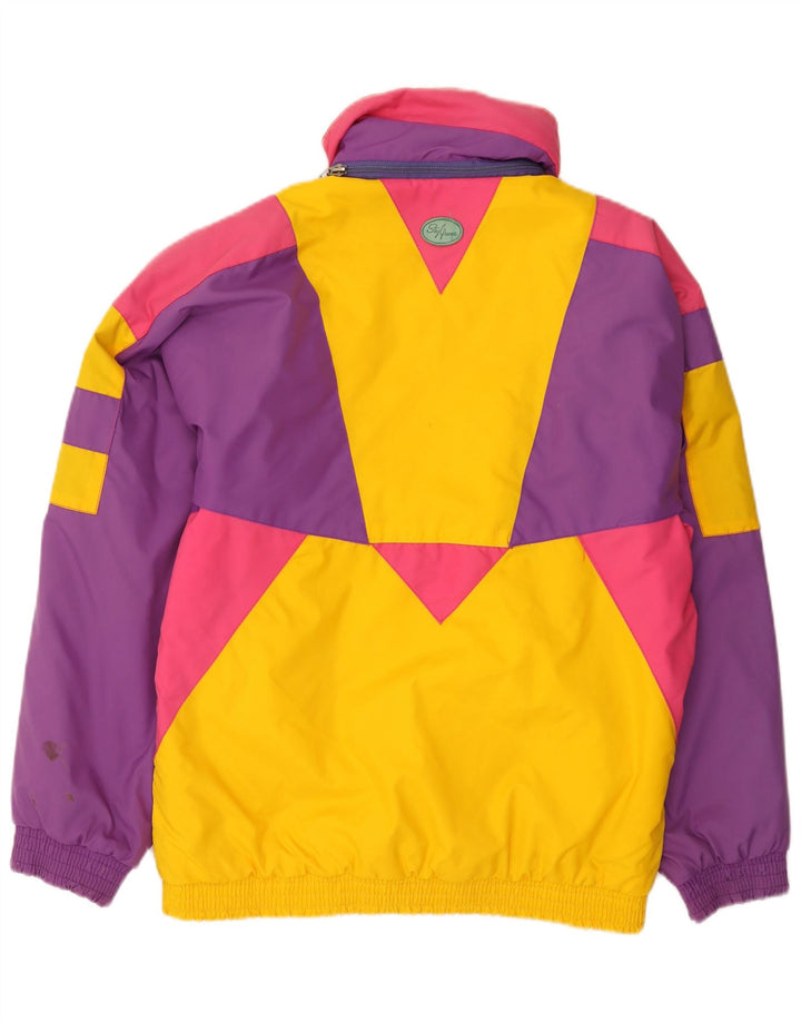 Giacca da sci vintage da uomo IT 46 piccola in poliammide color block multicolore