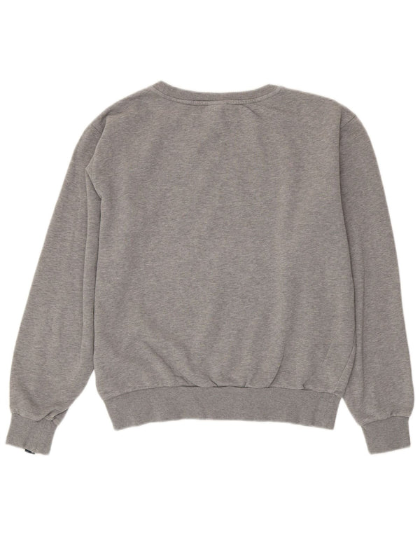 Felpa oversize da donna Ellesse, maglione UK 14, grande poliestere grigio