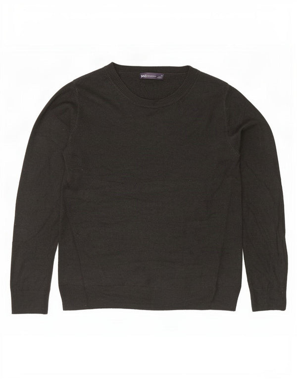 Maglione maglione con scollo a barca da donna Marks & Spencer UK 10 piccolo acrilico grigio