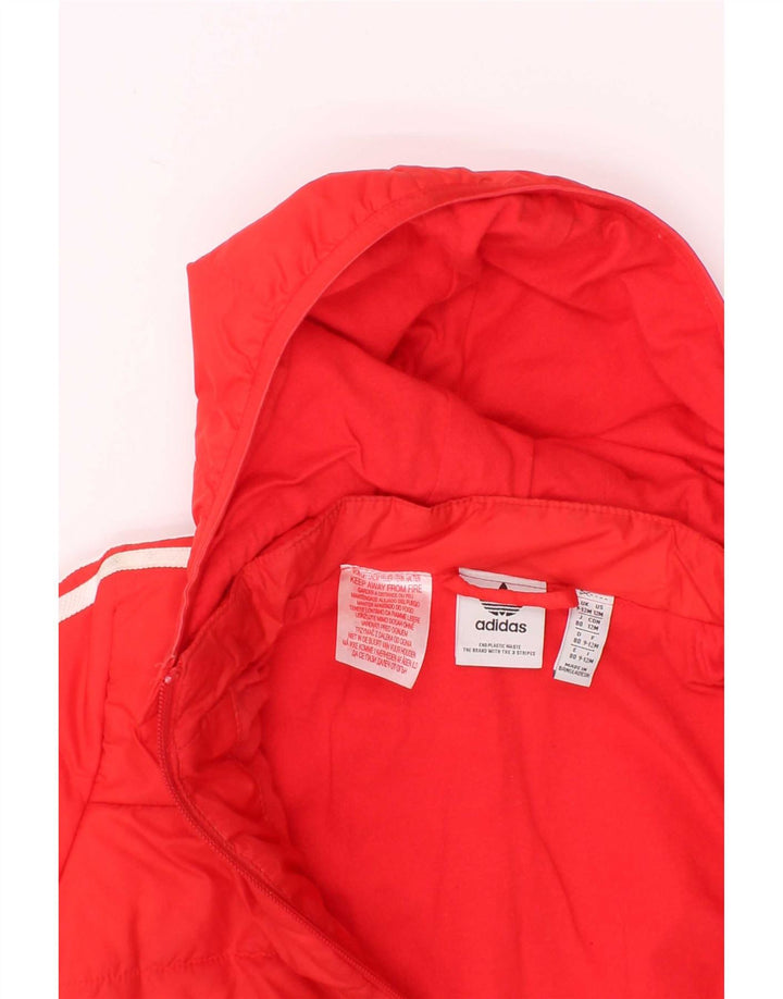 Giacca imbottita con cappuccio Adidas da bambino 9-12 mesi in poliestere rosso