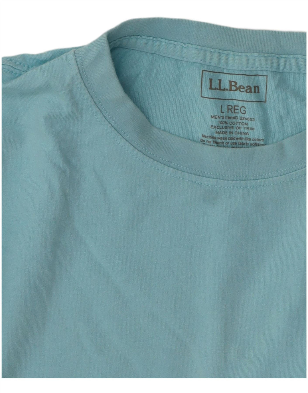 L.L.Bean Top da uomo a maniche lunghe in cotone blu grande