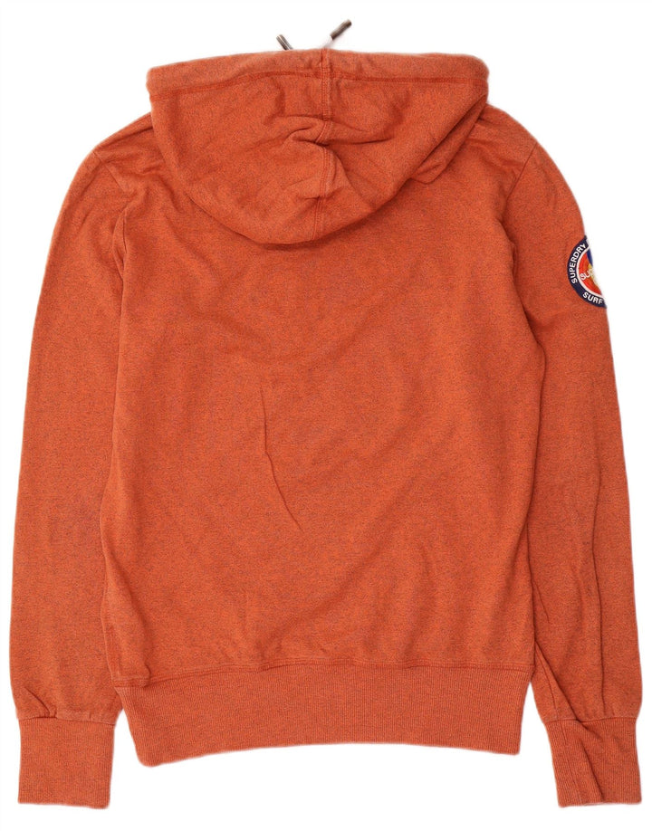 Maglione con cappuccio grafico da uomo Superdry in cotone arancione medio