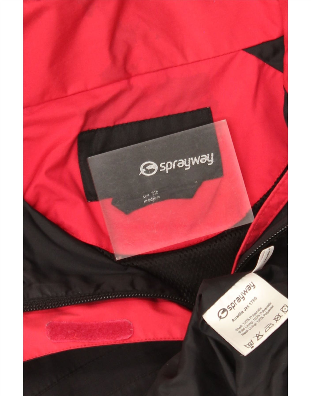 Giacca antipioggia con cappuccio da donna Sprayway UK 12 media nera in poliammide