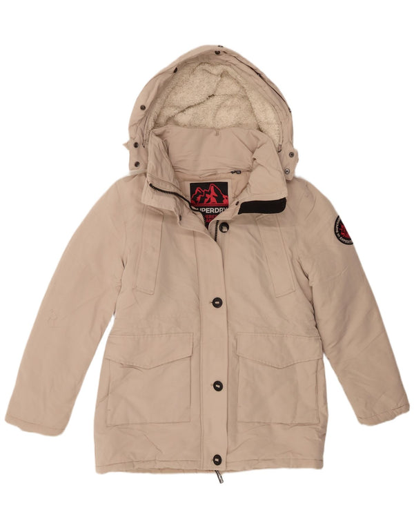 Giacca Parka da donna con cappuccio Superdry UK 12 Beige medio