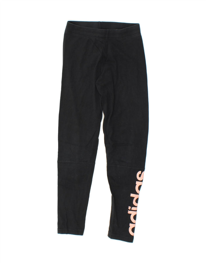 ADIDAS Womens Graphic Leggings UK 4 XS  Black Vintage Adidas and Second-Hand Adidas from Messina Hembry 