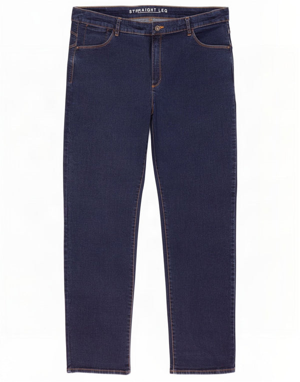 Jeans dritti da donna Marks & Spencer UK 18 XL W40 L30 Cotone blu navy
