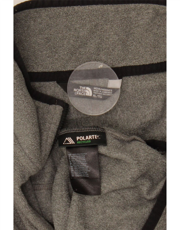Maglione in pile da uomo The North Face con zip e collo XL in poliestere grigio