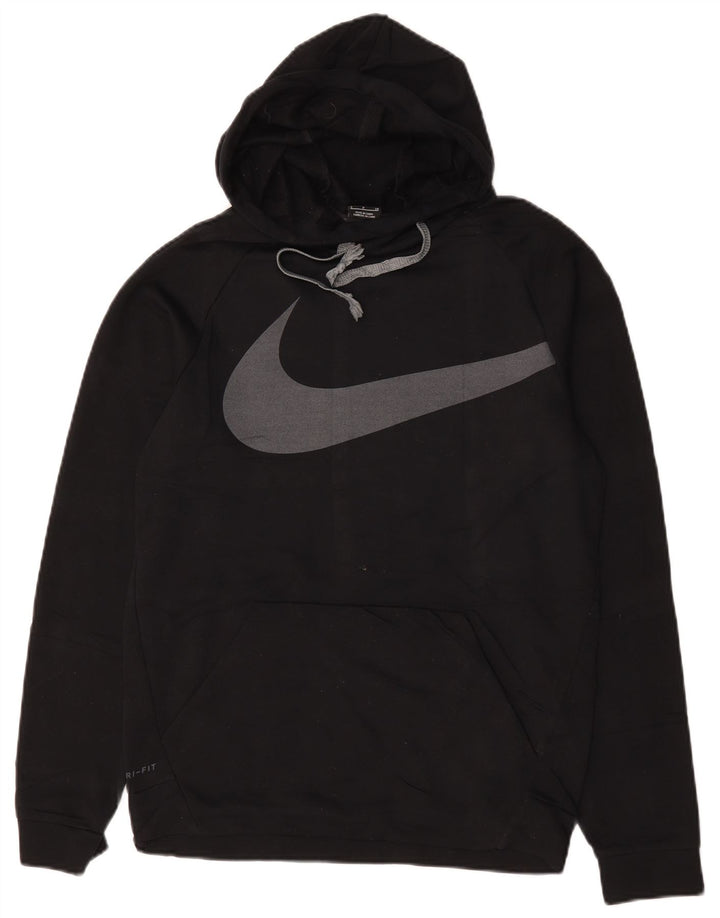 Felpa con cappuccio grafica Nike Dri Fit da uomo, piccola, in poliestere nero