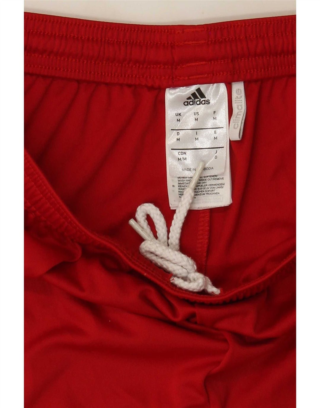 Pantaloncini sportivi Adidas Climalite da uomo in poliestere color block rosso medio
