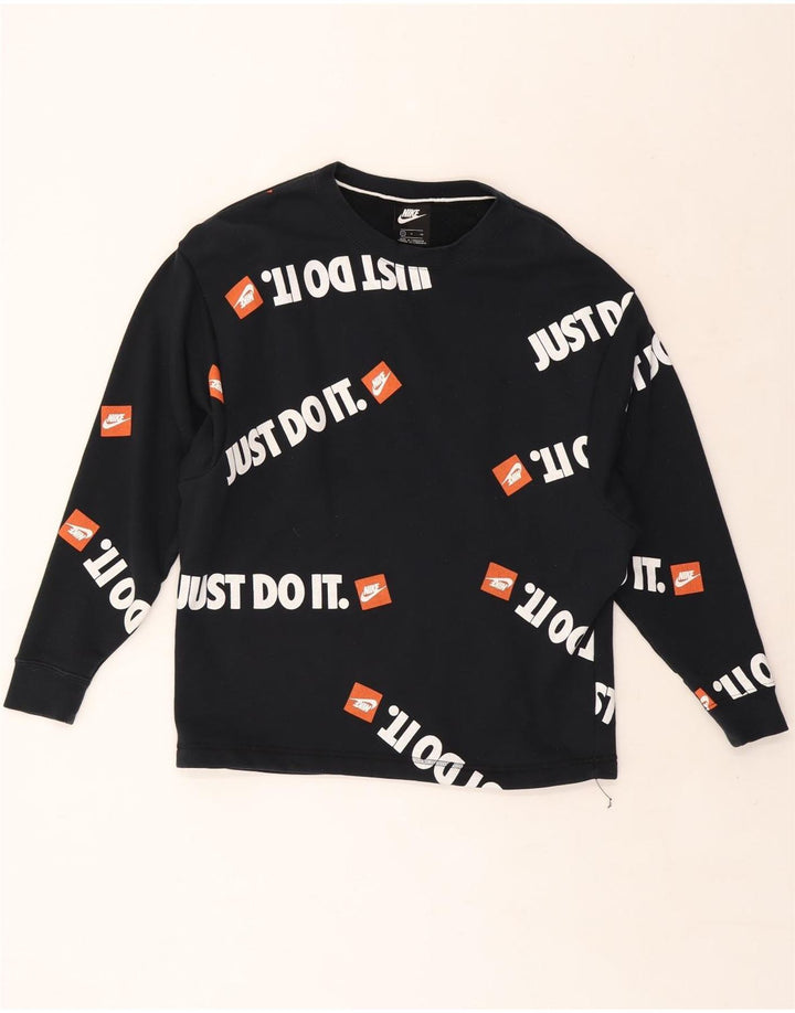 NIKE Felpa con grafica da uomo Maglione piccolo in cotone blu navy