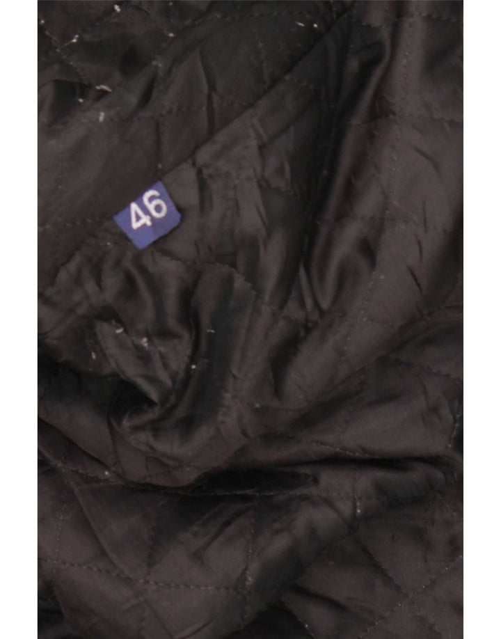 Giacca in pelle vintage da uomo IT 46 piccola nera