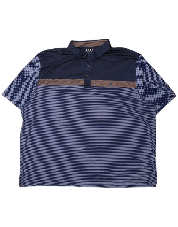 Polo da golf da uomo Izod 4XL poliestere a righe blu navy