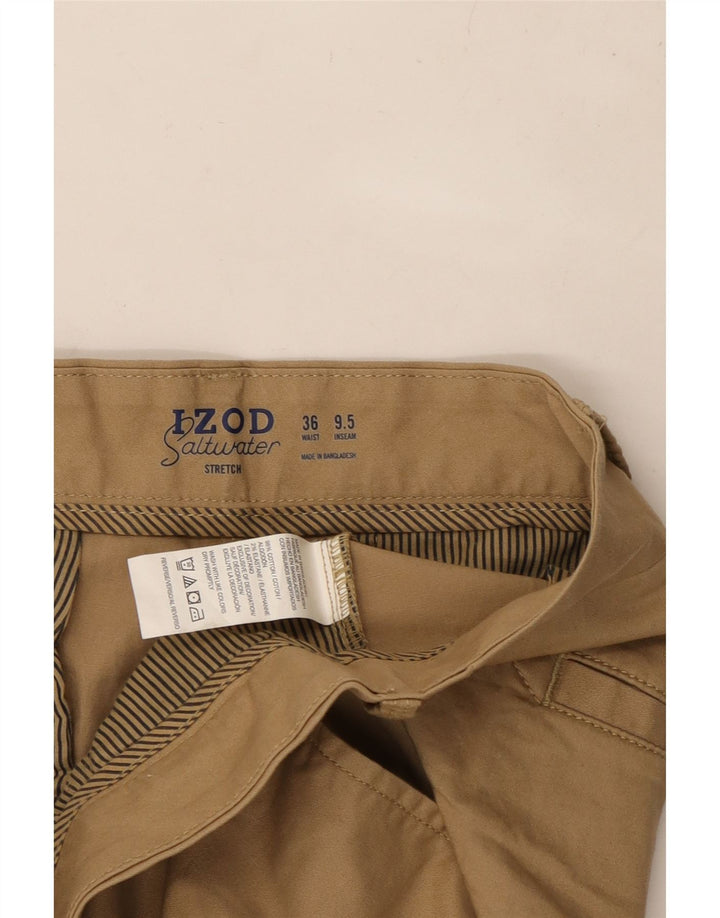 Pantaloncini chino da uomo IZOD W36 grandi in cotone marrone