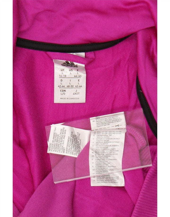 Giacca da tuta da donna Adidas UK 16/18 Large Rosa Poliestere
