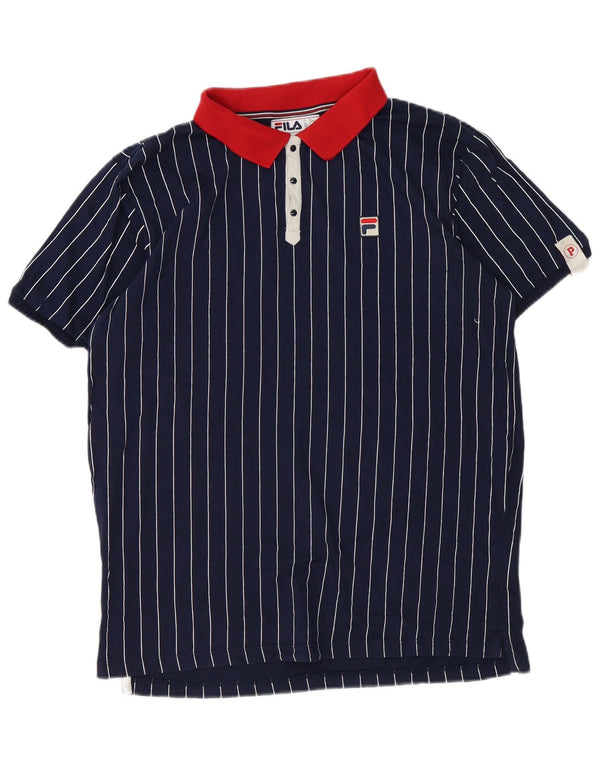 Polo da rugby grafica da uomo Fila, grande, in cotone a righe blu navy