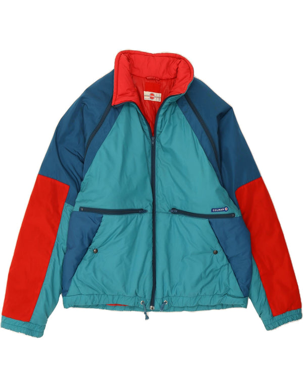 COLMAR Mens Padded Jacket IT 54 Large Blue Colourblock Polyamide