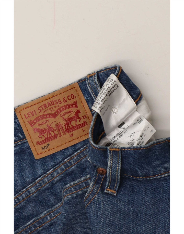 Pantaloncini di jeans Levi's 501 da donna W29 piccoli in cotone blu